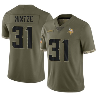 Limited Andre Mintze Youth Minnesota Vikings 2022 Salute To Service Jersey - Olive