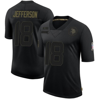 Limited Justin Jefferson Men's Minnesota Vikings 2020 Salute To Service Jersey - Black