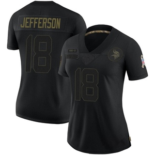 Limited Justin Jefferson Women's Minnesota Vikings 2020 Salute To Service Jersey - Black