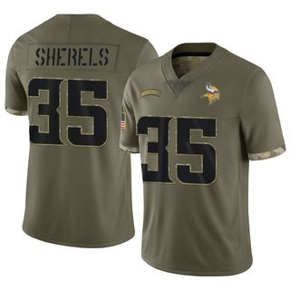 Limited Marcus Sherels Men's Minnesota Vikings 2022 Salute To Service Jersey - Olive