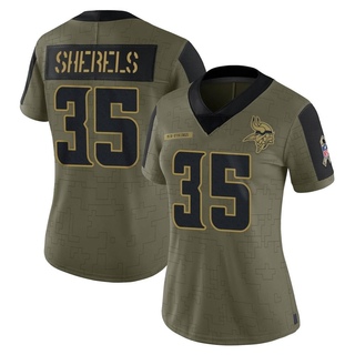 Limited Marcus Sherels Women's Minnesota Vikings 2021 Salute To Service Jersey - Olive